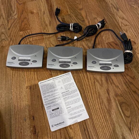 RadioShack Advanced 3 Station FM Wireless Intercom System 3 Channel Tested! - Picture 1 of 7
